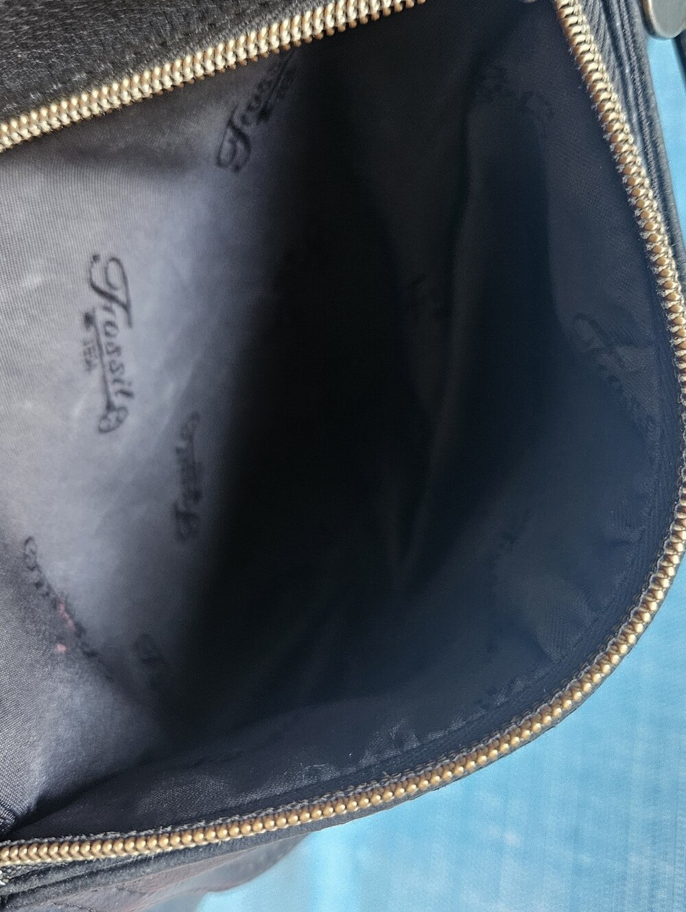Fossil Black Leather Shoulder Bag Purse - Picture 12 of 15